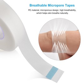 AHHALFFY 8 Rolls Hypoallergenic Micropore Eyelash Tape Clear Medical Tape Skin Tape Adhesion First Aid Tape for Wound Care Cosmetic 1/2 inch x 10 Yds
