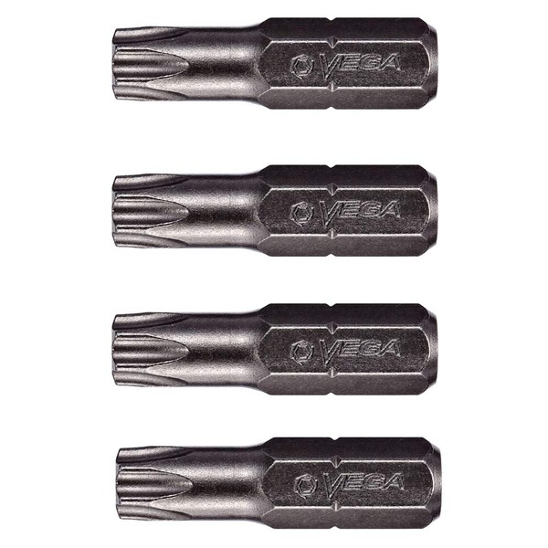 VEGA T20 TORX Security Bits. Professional Grade ¼ Inch Hex