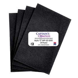 CAPTAIN'S COMPASS Aftermarket 4 Pack Idylis C Carbon Filter, Fits Idylis Air Purifiers IAP-10-200 & IAP-10-280, Model # IAFH100C, IAF-H-100C & 302656