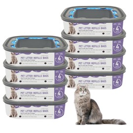 Cat Litter Refill Bags Cartridge Compatible with Litter Cat Genie Standard, Plus, XL+ and XL Pail Refills, 28ft, Pack of 8