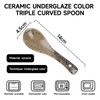 Counius Pack of 6 Soup Spoons, Ceramic Chinese Soup Spoons,