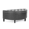 Joveco 43.5" Storage Bench Half Moon Tufted Ottoman with Rivet
