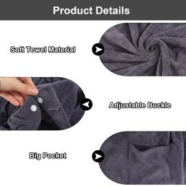 Men's Sauna Kilt with Press Studs and Pocket, Elastic, 302 g/m², 70 x 140 cm Sauna Towel Men's Sauna Kilt Men's Sauna Towel with Buttons, gray