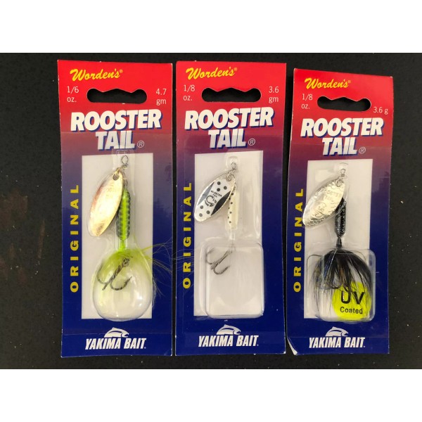 Wordens Worden’s Rooster Tail - 3 Different - 1/8 Oz