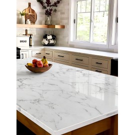 CiCiwind Marble Contact Paper for Countertops Glossy Granite Wall Paper Peel and Stick Waterproof Removable Self Adhesive Kitchen Wallpaper Decoral Kitchen Backsplash Cabinets Washroom 15.7"X78.7"