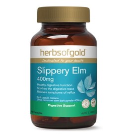 Herbs of Gold Slippery Elm 400mg 60vcaps Slippery Elm (Ulmus Ruba)