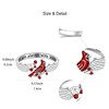SUPAC Red Cardinal Wing Ring, Silver-Plated 'I Am Always with