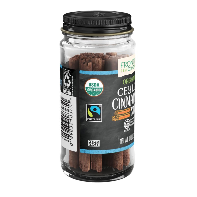 Frontier Co-op Ceylon Cinnamon Sticks, 0.6 Ounce Jar, Regenerative Organic