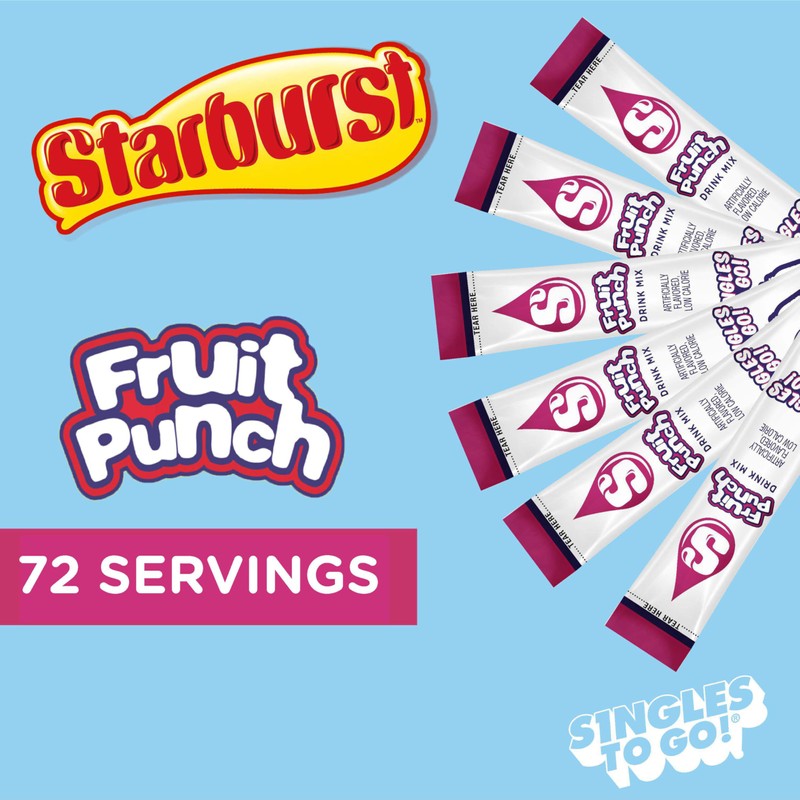 Starburst Singles To Go Powdered Drink Mix, Fruit Punch, Sugar-Free