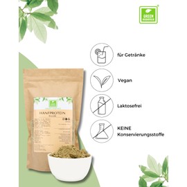 Hemp Protein Powder 1 kg of Green Essence - Protein Powder Vegan - Hemp Seed Powder - Hemp Protein Powder Vegan - Vegetable Protein Powder