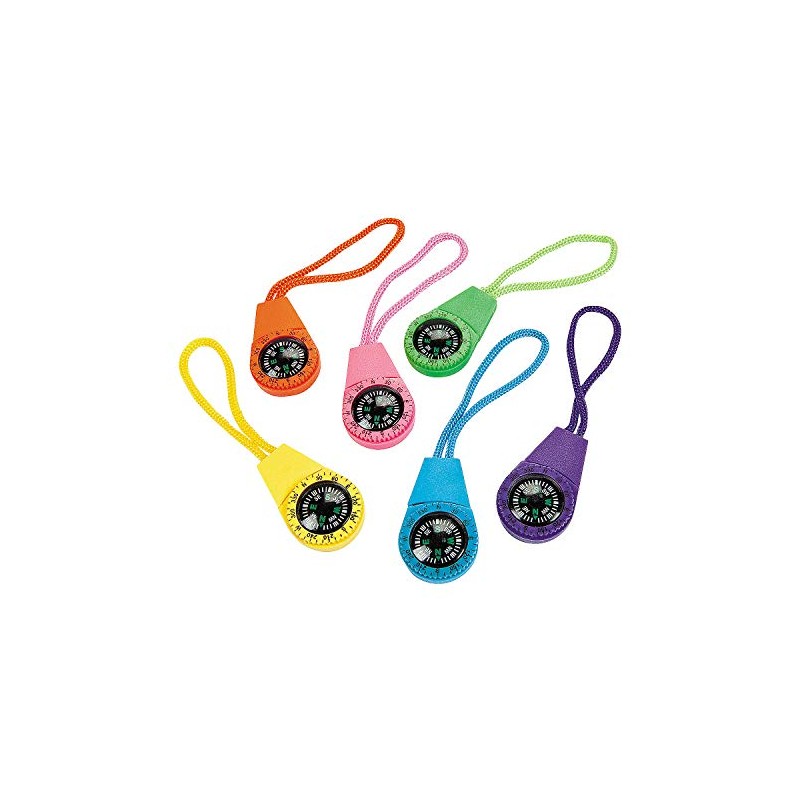 Fun Express Neon Compass On Cord (1 Dozen) - VBS