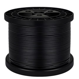 FOLUXING 600Ft Black Vinyl Coated Wire Rope,1/16 Inch Coated to 3/32 Inch,304 Stainless Steel for Globe String Lights Hanging,Outdoor Light Guide Wire,DIY Balustrades