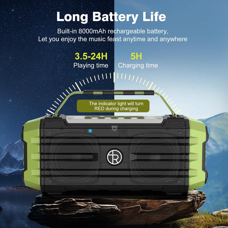 Portable Bluetooth Speaker 120W Peak 80W Wireless Speakers, TWS Pairing,