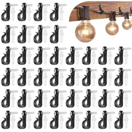 Sertay Pack of 40 Q-Hangers, Screw Hooks, Indoor and Outdoor Use, Hook Screws, Fastening Fairy Lights Outdoor, Fairy Lights Hooks, Suitable for Hanging Tools, Tableware, Accessories