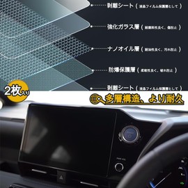 Solaay [2 Pieces] VOXY Noah 90 Series Exclusive Navigation Film, Tempered Glass, 10.5 Inches, Noah Voxy 90 Series, Tempered Glass Protective Film, Anti-Reflection, Car Film, Anti-Fingerprint,