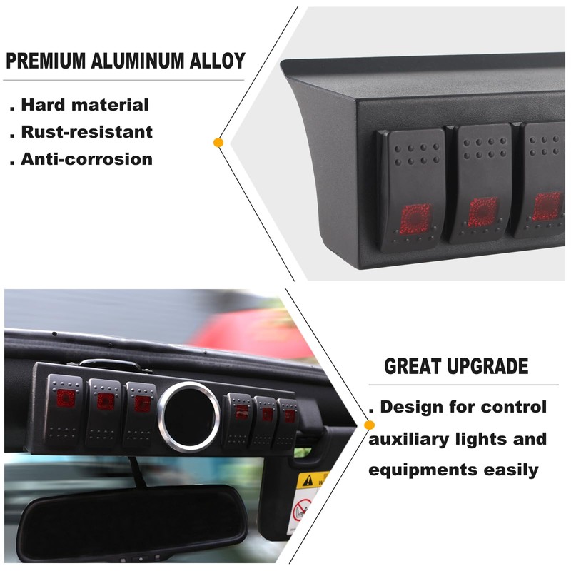 PKEDUO 6 Gang Rocker Switch Panel Overhead with Relay Box