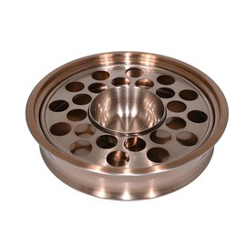 Mayur Exports Communion Tray | Holy Stackable Cup Trays for Churches | Portable Communion Tray with 24 Holes Disk | Stainless Steel – Rose Gold Copper Finish
