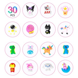 30 Pens Gadget Birthday Children Party Bag End Party Birthday Pens Multicoloured Children 4 Colours Retractable Funny Gadgets for Cute Animals Stationery Party Gifts for Children Prizes
