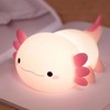 Cute Axolotl Silicone Night Light, Soft LED Nursery Lamp for