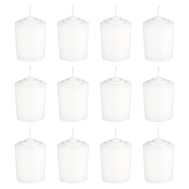 Mega Candles 12 pcs Unscented White Votive Candle, Hand Poured Wax Candles 15 Hours 1.5 Inch x 2.25 Inch, Home Décor, Wedding Receptions, Baby Showers, Birthdays, Celebrations, Party Favors & More