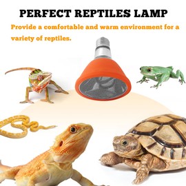 TEKIZOO Deep Heat Lamp Infrared Heater Light for Reptile and Amphibian Pet (75 W)