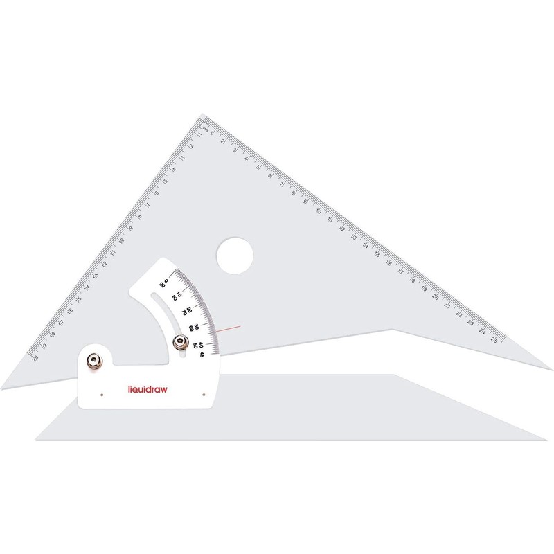 Liquidraw® Angle Line Adjustable Set Square Acrylic Bevel Edge 200mm
