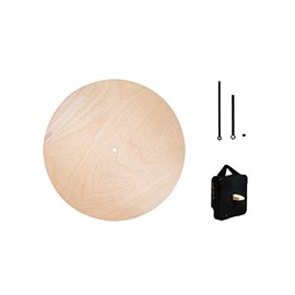 Rayher Craft Kit Wall Clock, Round, 25 cm Diameter, Birch Wood FSC Certified, Clock Craft, Wooden Disc Clock, Wooden Plate Round Clock, Clock Construction Kit, Wooden Disc, 69250000, Natural