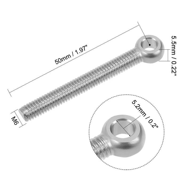 sourcing map M6 x 50mm Machinery Shoulder Swing Lifting Eye
