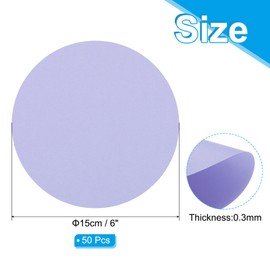 PATIKIL - Portatarjetas circulares de 6 pulgadas, 50 piezas de forma redonda con recortes de papel grueso para manualidades, proyectos de manualidades, decoración de tablones de anuncios, color morado