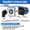 KEYMOO 125A Rotary Changeover Switch, 660V 3 Position 2 Phase