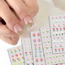 [Overseas] Nail Art Stickers, Character Nail Stickers, Nail Materials, Internet Celebrity Popular Tulip Nail Waterproof Stickers, Petal Stickers, Free Size/Tulip 177 6 50ea
