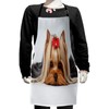 Ambesonne Yorkie Apron, Lying Yorkshire Terrier Ribbon Pet Love Portrait