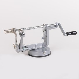Apple peeler and corer with Powerful Suction base Apple peeler slicer corer with stainless steel blades for pears potato peelers (Grey, Suction)