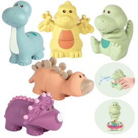 Baby Bath Toys, 5 Pack Dinosaur Bath Toys for Kids Ages 1-3, Water Table Accessories Pool Bath Toys for Babies 6-12 Months, Infant Toddler Bath Toys Baby Girl Boy Gifts