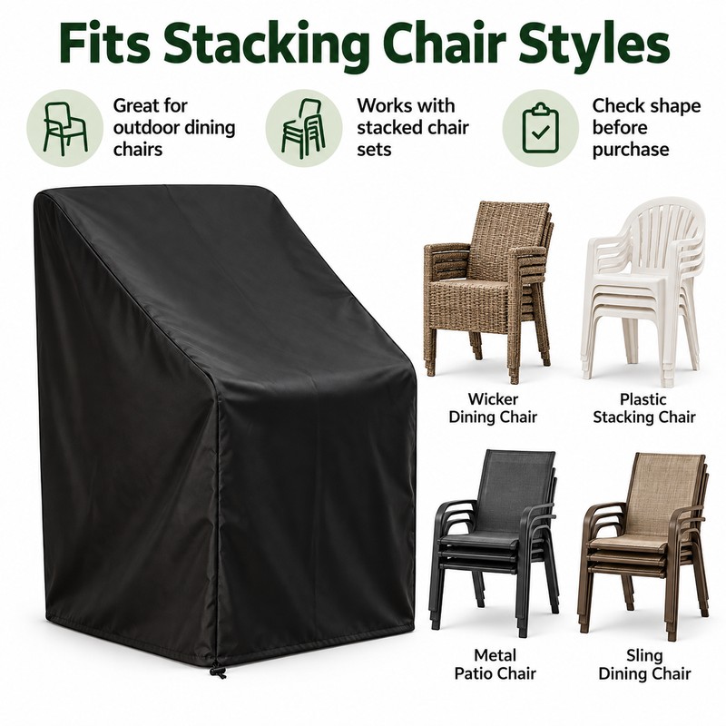 Waterproof Outdoor Stacking Chair Cover – 210D Oxford Fabric Patio