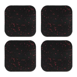 PATIKIL Treadmill Mat, 4 Pcs Exercise Equipment Mat Noise Reduction for Floor Protection, Washing Machine Pads, Anti Vibration Rubber Mats for Bike, Black/Red