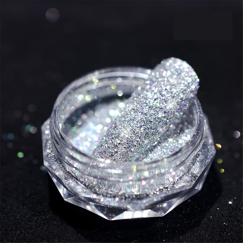 8 Colors Shiny Diamond Nail Powder Aurora Pearl Powder Nail