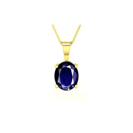 LMDPRAJAPATIS 8.25 Carat Natural Blue Sapphire Stone Necklace For Women And Men, Metal, Sapphire