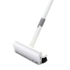 DOVORSY Grout Brush Floor Brush with Long Handle,Double-Sided V-Shaped Scrub Brush，Shower Floor Scrubber for Cleaning, Tile Scrub Brush with Stiff Bristles