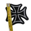 Iron Cross Embroidered Patch Black & Silver 3.5" Sew-On Jackets