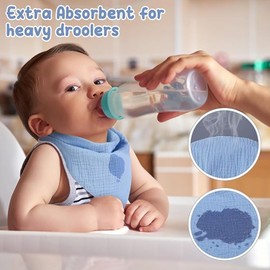 Baberos para Bebé, MCSWSEE 10 Piezas Baby Drool Baberos, Baberos de dentición Bandana Bebe, con 100% Algodón