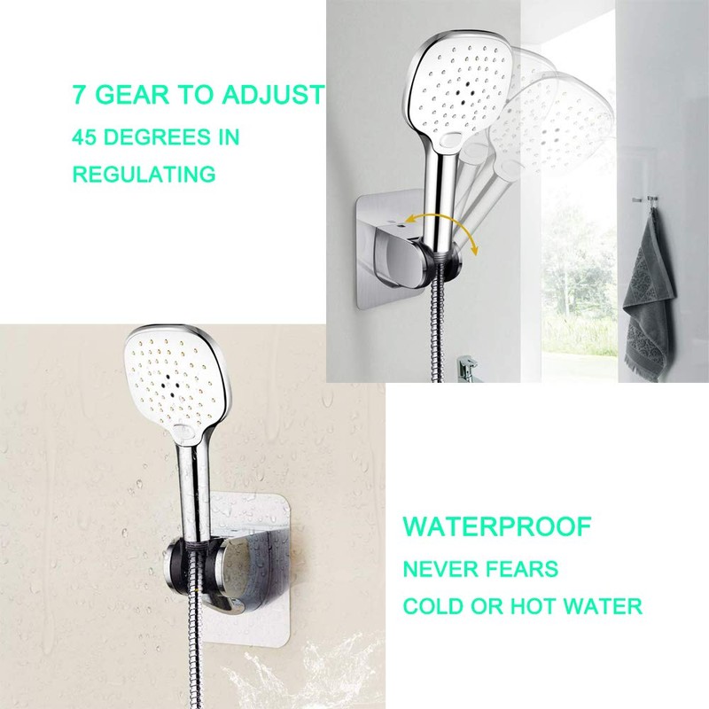 Strong Adhesive and Waterproof Shower Head Holder, Adjustable Handheld Shower