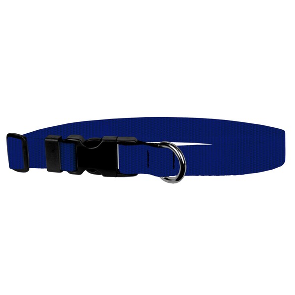 Moose Pet Wear Dog Collar - Colored Adjustable Pet Collars, Made in the USA - 1 Inch Wide, Large, Navy Blue