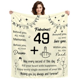 ACAROMAY Funny 50th Birthday Gift for Men or Women Throw Blanket Joke Gift for Someone Who Is Turning 50 Years Old Auntie Son Daughter Decor Blanket Original Present (49+ Birthday)