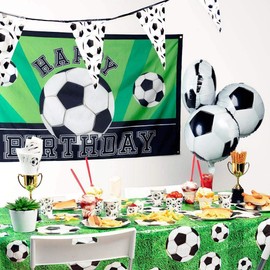 Boland 62509 Football Print Tablecloth, 180 x 120 cm, Decorative Polyester Tablecloth for Bundesliga & Champions League Parties, Birthdays, Public Viewings