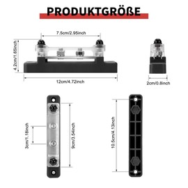 GIONAR Pack of 2 Busbar 12V-48V DC Bus Bars Distribution Block Busbar 150A Power Distribution Block with 4 x M6 Connection Bolts for Cars Motorhomes Trucks Vans Yachts Boats