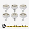 sourcing map 6 PCS Drawer Rollers 22mm x 7mm Wheel