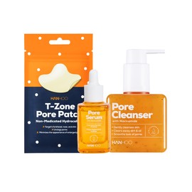 Hanhoo Pore Cleanser, Pore Serum, and T-Zone Pore Patch Bundle | 2-in-1 Cleanser & Mask | Gentle Exfoliating Pore Serum | Absorbent Hydrocolloid Pore Patch | 3 Full-Size Products