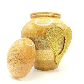 Handmade Wooden Angel Wings Urn for Adult Human Ashes with Velvet Bag Cremation