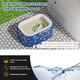 Bath Water Heater 2000W Immersion Electric - Portable Bucket Heater w/Digital LCD Thermometer, Submersible Water Heater for Bathtub, Pool, Camping & Hot Tubs ﻿ (Pink)